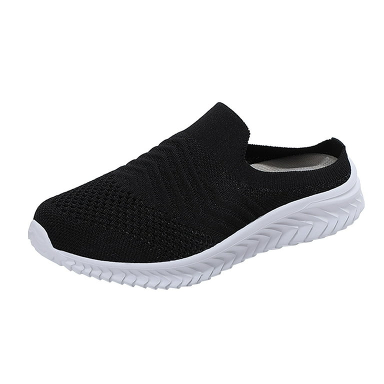 nsendm Womens Walking Shoes Lightweight Slip on Casual Shoes Comfy Workout  Sneakers for Indoor Gym Outdoor Running Travel Slip On Sneakers Women  Walking Shoes Arch Support Black 40 