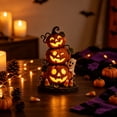 thumbnail image 6 of Acrylic Pumpkin Ghost 2D Ornament, Multicolor Halloween Tabletop Decor with Stacked Jack-O'-Lanterns, Cute Ghost and Candy Corn for Home, Desk, Shelf or Mantel, 6 of 6
