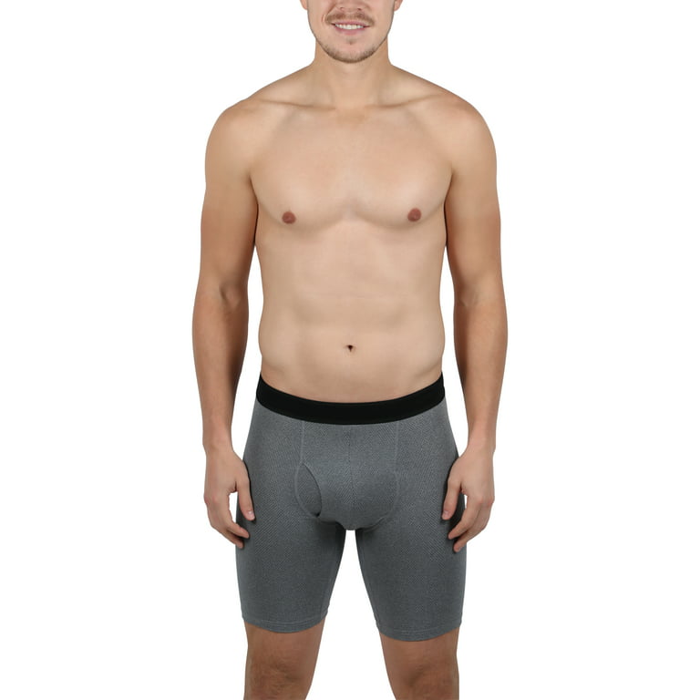Athletic Works Men's Long Sleeve Boxer Brief Underwear, 3-Pack