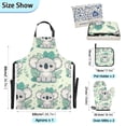 thumbnail image 3 of Cute Cartoon Koala 5 Pcs Kitchen Set Heat Resistant Oven Mitts and Non-Slip Pot Holders with Adjustable Cooking Apron, 3 of 6