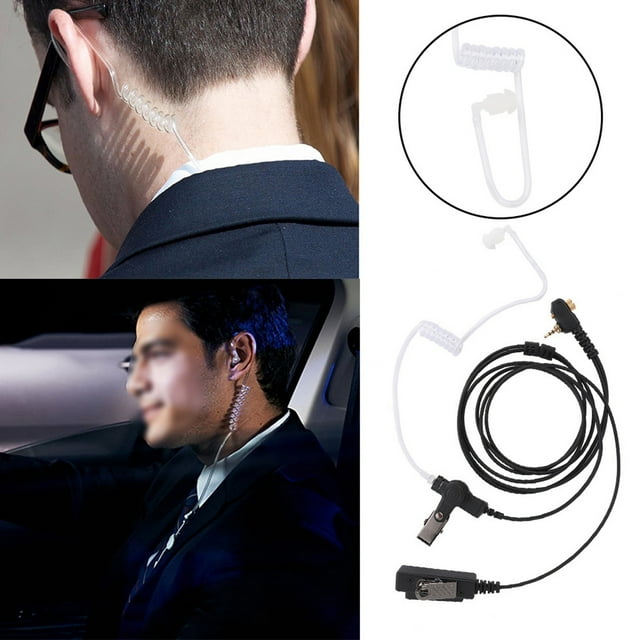 Tube Earphone Sensitive Durable 1-pin Spiral Plug Convenient To Use Air Tube Headset Easy To Operate Black Mth650 For Mth600
