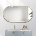 thumbnail image 2 of Modern Oval Vanity Wall Mounted Mirror for Bedroom, Bathroom Gold, 2 of 5