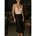 thumbnail image 6 of Women's Low Back Shapewear Deep V Neck Built-In Bra Low Cut Bodysuit Beige M, 6 of 10