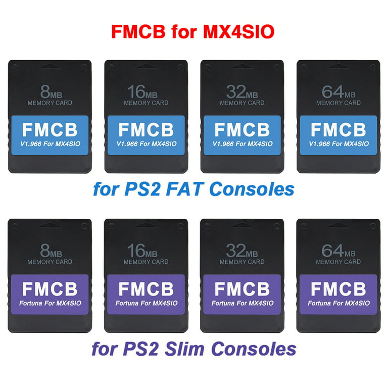 NEW FMCB Card V1.966 and Fortuna for PS2 MX4SIO SIO2SD SD TF Adapter  Installed OPL