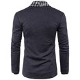 thumbnail image 4 of Men Houndstooth Mid-length Casual Knitting Turn Down Slim Fit Cardigan Jacket, 4 of 9