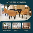 thumbnail image 2 of LeisureMod Markley Leather Dining Armchair Metal Legs Set of 4 in Light Brown, 2 of 12