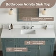 thumbnail image 5 of Deluxe Living Double Sink Bathroom Vanity 60", Fully-Assembled vanity with Ceramic Sink,Solid Wood Frame, Green, 5 of 7