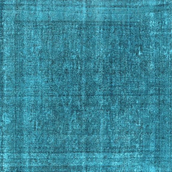 Ahgly Company Indoor Square Oriental Light Blue Industrial Area Rugs, 3' Square