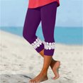 thumbnail image 3 of FNFYFH Clearance Womens Tight Fit Yoga Capris Body Shaping Workout Pants,Purple, 3 of 8