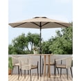 thumbnail image 2 of Parasol de Patio 7,5 Pi pour l'Extérieur, Parasol de Marché, Parasol de Table avec Inclinaison à Bouton-Poussoir et Manivelle, 8 Nervures Robustes Protection UV Imperméable pour Jardin, Piscine, Terrasse, Cour Arrière, 2 of 7