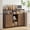 Rustic Brown-Sliding Door, variant on Manxile Industrial Kitchen Buffet Cabinet, Coffee Bar Storage Cabinet, Sideboard with 2 Sliding Barn Doors, Rustic Brown