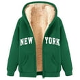 thumbnail image 2 of New York Zip Up Hoodies for Women 2026 Fall Winter Fleece Lined Sweatshirt with Pockets Streetwear Hooded Jackets, 2 of 5