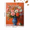 thumbnail image 3 of UXIEQU 2D Flat Vibrant Floral Rose Wall Art, Checkerboard Table Coral Backdrop Print, 15.75x11.81 Inches Home Wall Decor, 3 of 8