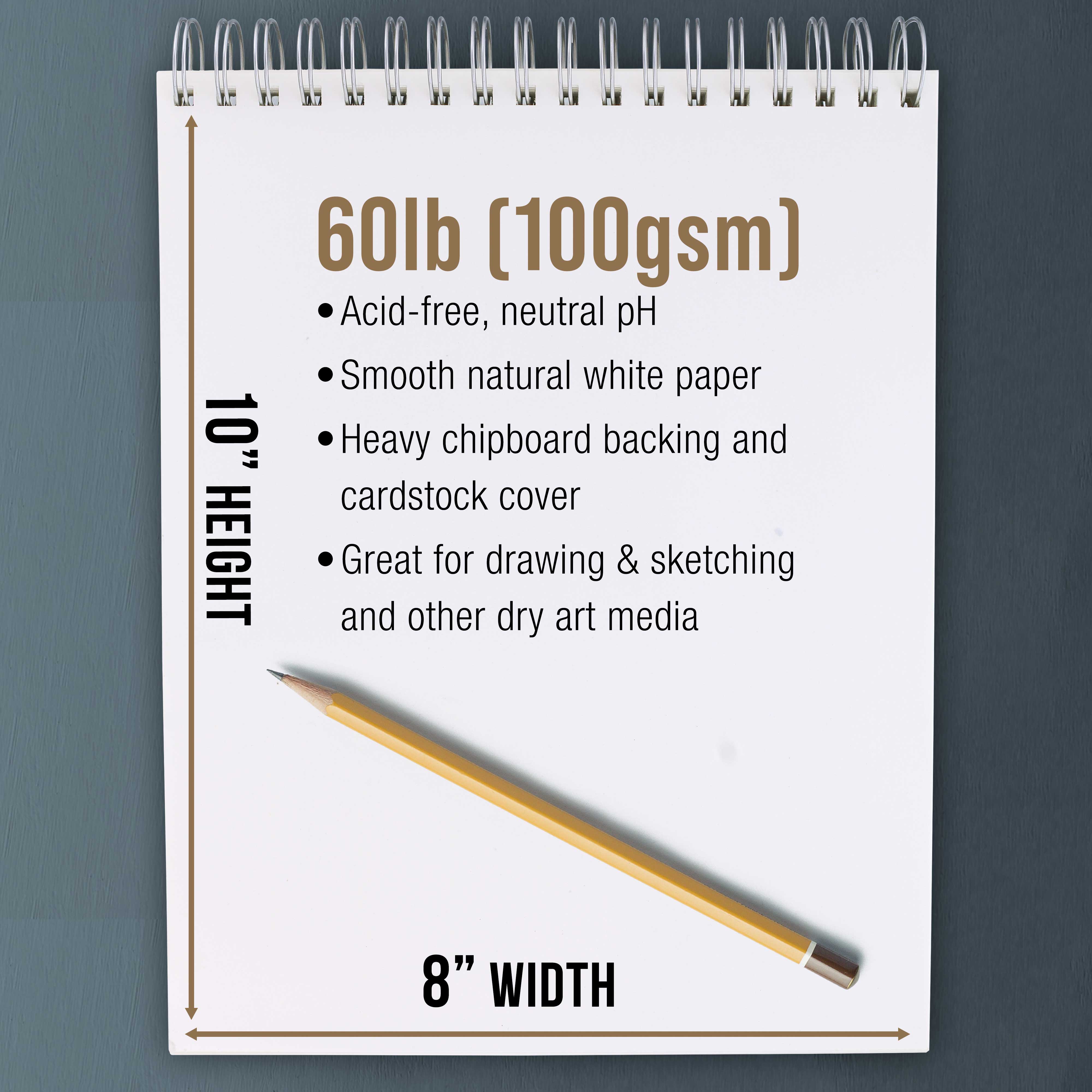 U.S. Art Supply 8x10" Spiral Sketch Pad, 2-Pack photo 3