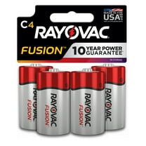 Rayovac Fusion C Batteries (4 Pack), Alkaline C Cell Batteries