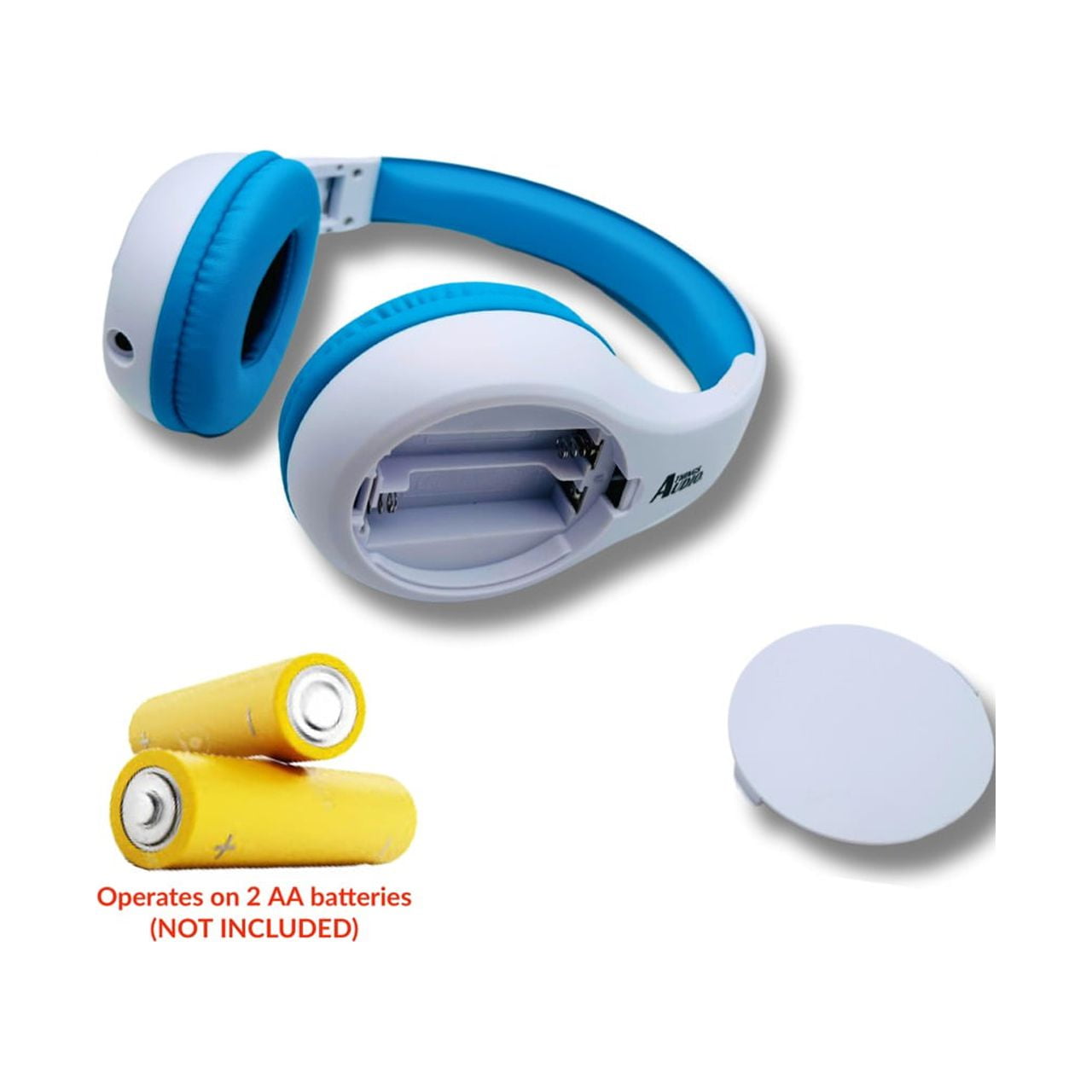 Things Audio Portable Personal FM Radio Headphones with Pull-Out Antenna, White and Blue