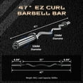 thumbnail image 4 of Huloretions 47"Curl Weight Bar, 500 LBS Weight Capacity Barbell Curl Bar With 2 Clips for Weight Lifting,Strength Training, Deadlifts,Suitable for 2 Inch Weight Plates, 4 of 6