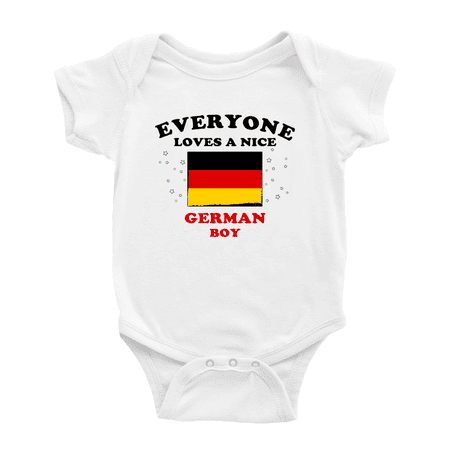 

Everyone Loves a Nice German Boy Baby Bodysuit Newborn Clothes Outfits (White 6-12 Months)