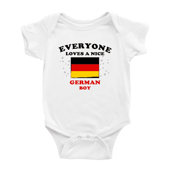 Everyone Loves a Nice German Boy Baby Bodysuit Newborn Clothes Outfits (White, 18-24 Months)