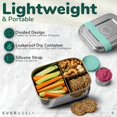 thumbnail image 4 of Bento Box Everusely Green de acero inoxidable de 800 ml con recipiente, 4 of 8
