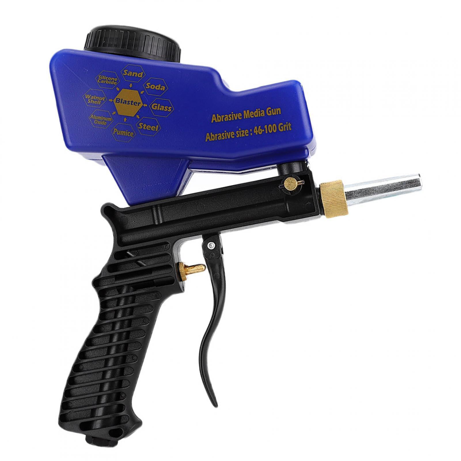 Gravity Feed Sandblasting Gun Portable Spray Gun Rust Removing Sandblaster HW