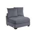 thumbnail image 5 of Contemporary Modular Sectional Sofa Dark Gray Corduroy Upholstered 6pc Living Room Set LAF and RAF Chairs Armless Chairs Ottomans, 5 of 10