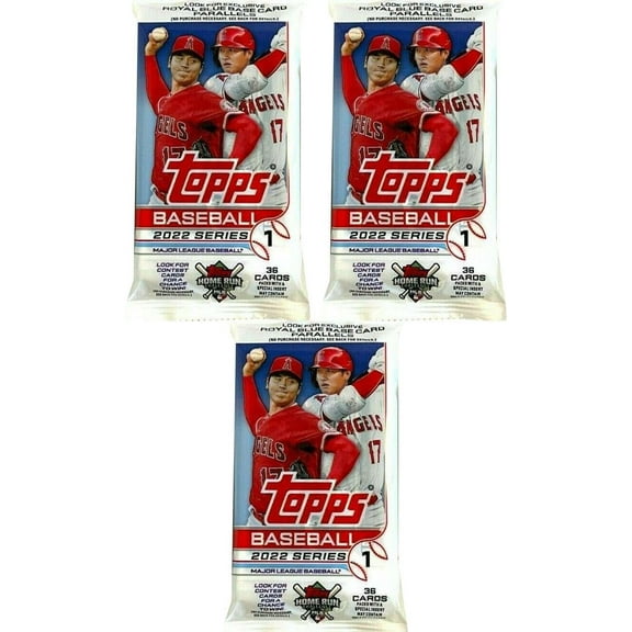 MLB Topps 2022 Series 1 Baseball LOT of 3 Trading Card VALUE Packs