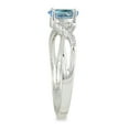 thumbnail image 2 of SZUL Women's Aquamarine and Diamond Twist Ring in 10K White Gold, 2 of 3