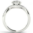 thumbnail image 3 of 1/2 Carat T.W. Diamond Criss-Cross Shank Halo Cluster 10kt White Gold Engagement Ring, 3 of 4