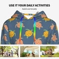 thumbnail image 4 of Sikiie Cute Turtle Women's Casual Hoodies Long Sleeve Lightweight Pullover Tops Loose Sweatshirt-Large, 4 of 7