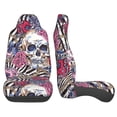 thumbnail image 2 of LAKIMCT Skull Roses Zebra Print Car Seat Covers Vehicle Front Seat Covers Universal Fit Seat Protector, 2 of 9