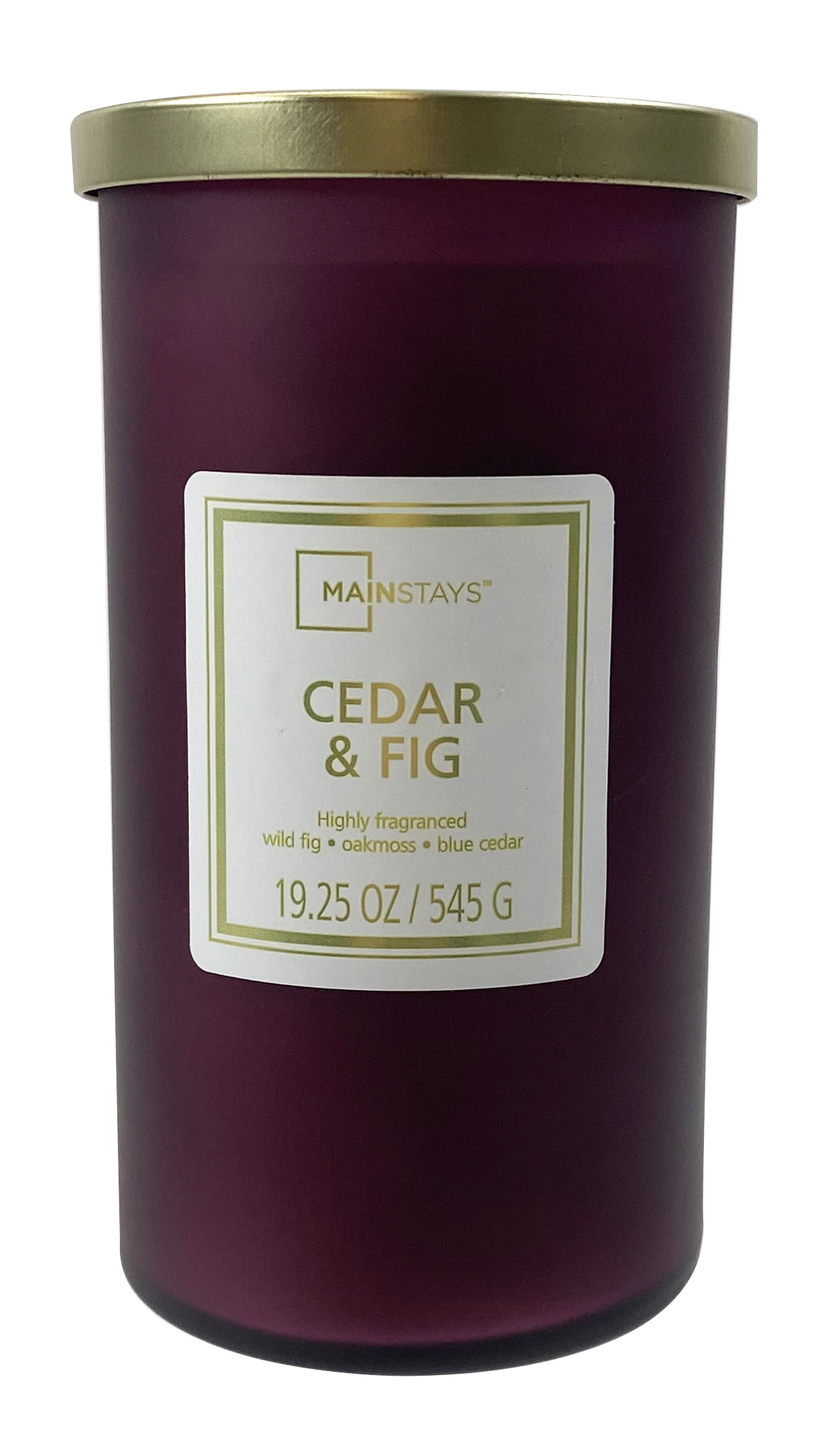 Mainstays Cedar & Fig Scented SingleWick Frosted Jar Candle, 19.25 oz