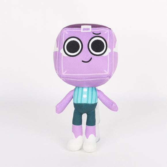 Dandy's World Purple Cube Plush Toy, 9.8" Soft Stuffed Square Character Doll, Horror Game Collectible Plushie for Kids & Fans Birthday Halloween Gift