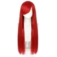 thumbnail image 2 of Peluca ANOGOL roja de 80 cm de largo, recta, para mujer, Halloween, 2 of 7