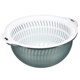 thumbnail image 1 of Escurridor Doble Capa Cesta, Cocina Alimentos Colador Cuenco Vegetal Lavadora con Cuenco, Escurridor Cesta para Escurrir Pasta, Vegetales Frutas-Azul Grande, 1 of 5