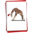 thumbnail image 1 of - 12 Boxed Christmas Cards with Envelopes - Adorable Holiday Animals, Fun Kids Notecard Set (1 Design, 12 Cards) - Zoo Yoga Giraffe B6547BXSG, 1 of 7