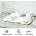 thumbnail image 7 of Cute Sunflowers Dish Drying Mat for Kitchen Counter, Ultra Absorbent Reversible Microfiber Dishes Drying Rack Pad Heat-resistant Mats 16x18in, 7 of 7