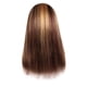 thumbnail image 2 of Pelucas con flequillo para mujer, peluca ondulada suelta, larga y recta con línea de cabello pre-depilado, peluca de cabello humano castaño liso, cinta de moda, 2 of 5