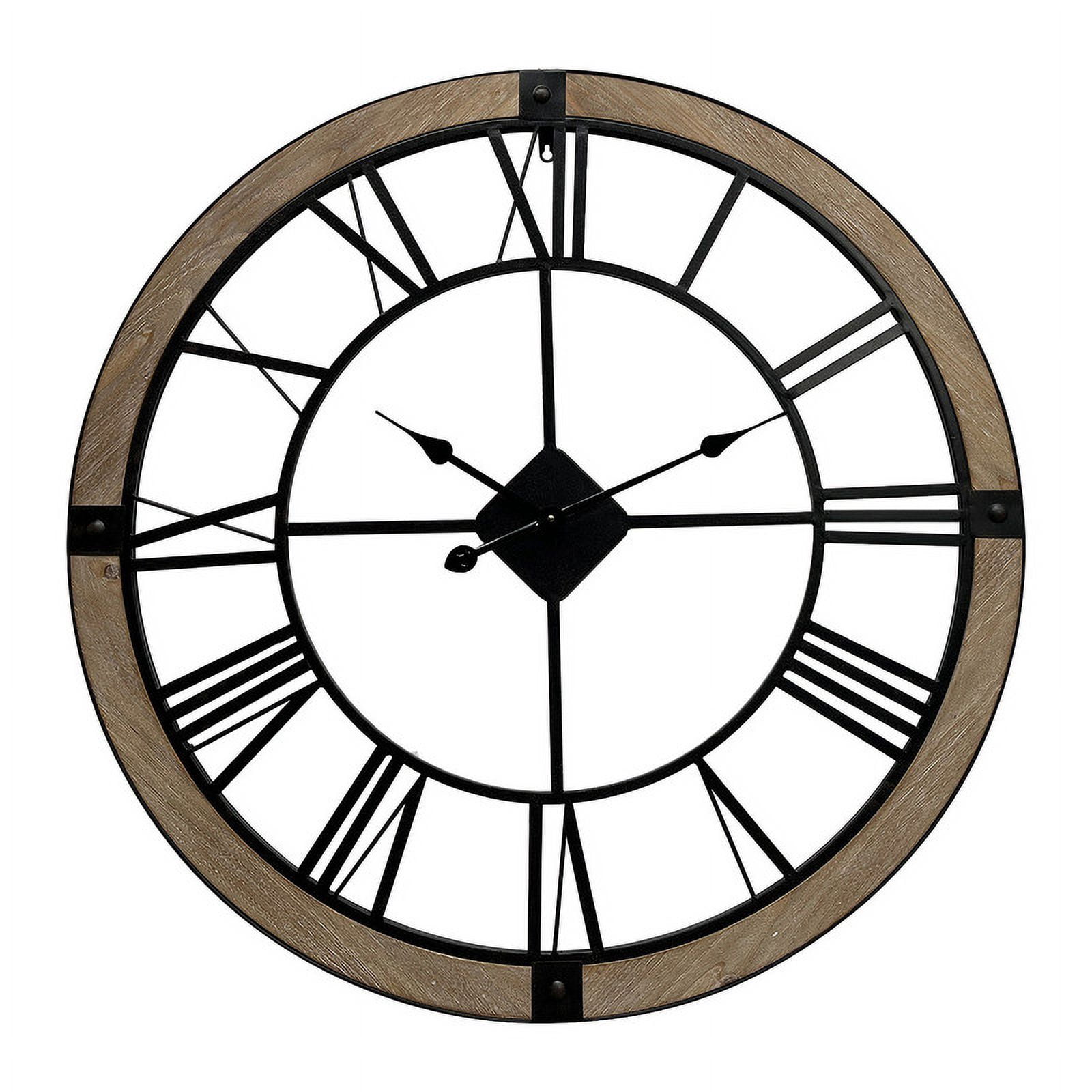 Marinela Round Wood Modern Farmhouse Wall Clock