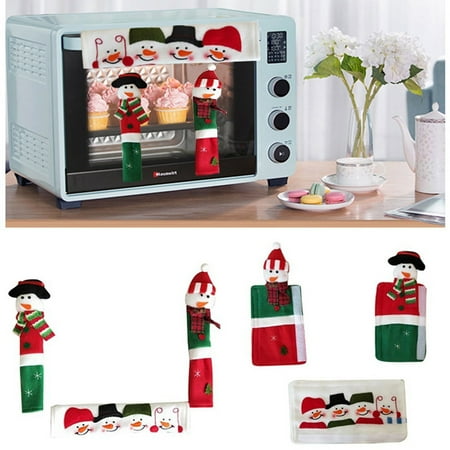 

Suncoda Christmas Microwave Oven Door Handle Door Glove Refrigerator Protective Glove Christmas Kitchen Decor