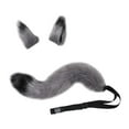 thumbnail image 2 of 2xfaux Pieles De Animales Lobo Orejas Cola Cosplay Set Pieles Animales Peludo Para El Partido Adultos Niños Gris, 2 of 8