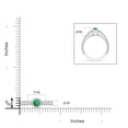 thumbnail image 5 of ANGARA Natural Vintage Inspired Round Emerald Halo Ring with Filigree in 14K White Gold for Women (Size-4mm) | May Birthstone, Birthday, Anniversary, Jewelry Gift for Women | Natural Emerald Ring, 5 of 9