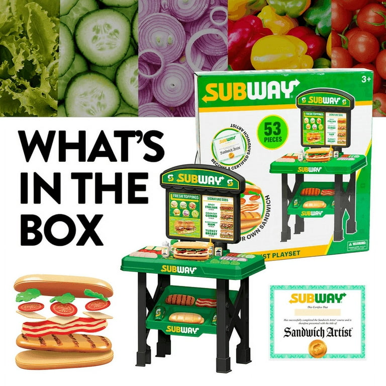 World Tech Toys Subway Sandwich Maker Playset, 53 Piece Toy Set