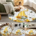 thumbnail image 6 of Round Rugs 4 Ft, Gnomes Non Slip Area Rugs for Kitchen Bedroom Entryway, Vintage Yellow Sunflower Summer Bee Grey Plaid Washable Carpet Runner Rug Floor Mats for Bedroom Home Decor, 6 of 9
