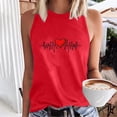 thumbnail image 1 of UPPADA Débardeurs Grande Taille pour Femmes, T-Shirts Graphiques Sans Manches Décontractés, T-Shirts Surdimensionnés, Hauts Sans Manches avec Cœur, T-Shirts Graphiques Rouges, TG, 1 of 4