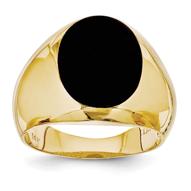 Jewelry 14k Yellow Gold Mens Simulated Onyx Ring Size 10