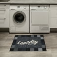 thumbnail image 3 of Ottomanson Non-Slip Rubberback Checkered 2x3 Laundry Room Rug, 26" x 35", Black, 3 of 8