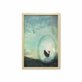 thumbnail image 1 of Whale Wall Art with Frame, Environmental Image with a Whale in an Egg near an Oil Part and Plane Art, Printed Fabric Poster for Bathroom Living Room, 23" x 35", Multicolor, by Ambesonne, 1 of 2