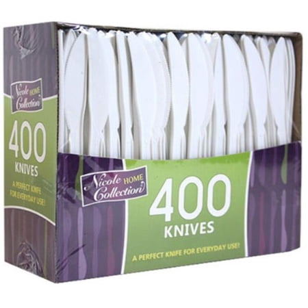 Nicole Home Collection 1853088 White Plastic Knives - Case of 20