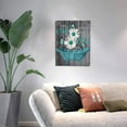 thumbnail image 3 of Farmhouse Bathroom Decor Wall Teal Daisy Quotes Pictures Toilet Art Turquoise Artwork Framed Modern Home Wall Decor For Bathroom Rustic Wall Art Canvas Prints 12x16 Inch, 3 of 6